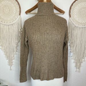 Michael Michael Kors lt brown tan turtleneck wool blend sweater small
